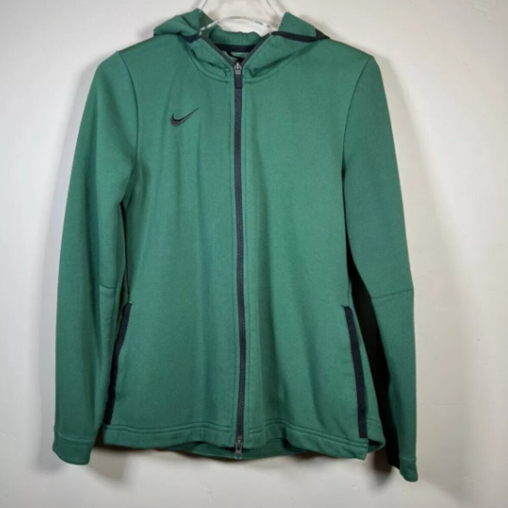 Nike Unisex M Athletic Hooded, Full Zip Jacket w/Pockets. Green & Black